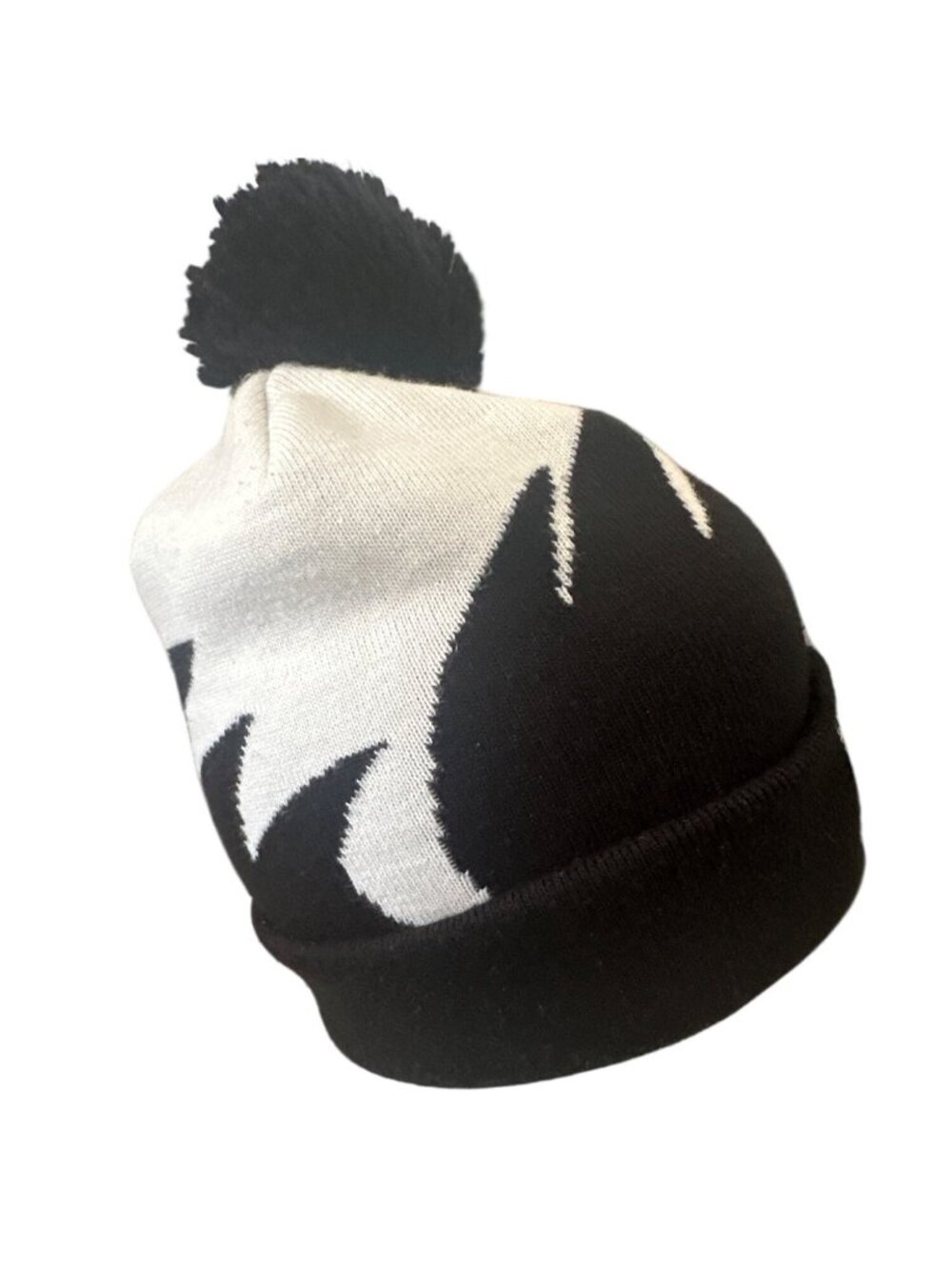 Brooklyn Nets Mitchell & Ness Black & White Pom Beanie Cap Hat Basketball NBA - Picture 4 of 7